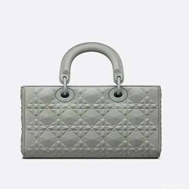 Cheap with Ultramatte Calfskin Grey Motif Medium Cannage Bag Diamond Lady D-Joy 0702 Luxury